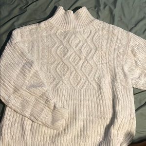 Chunky white turtleneck